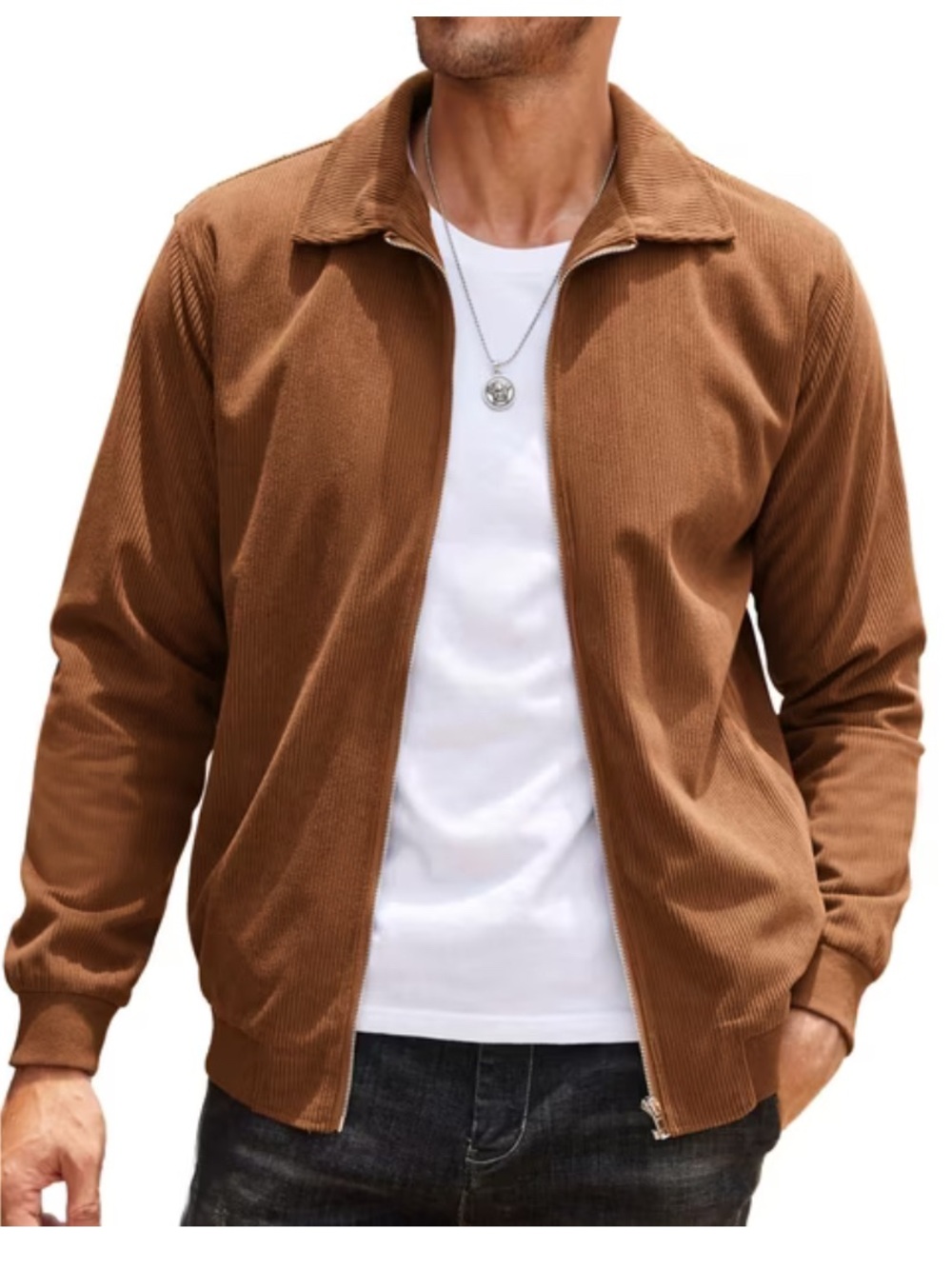 NWT Coofandy Men’s Corduroy Bomber Style Jacket